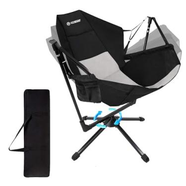 Imagem de BOYVEN Cadeira de acampamento giratória de 360 graus, cadeira de rede, cadeiras de balanço dobráveis, cadeiras de balanço ajustáveis de liga de alumínio, para acampamento ao ar livre, praia, gramado