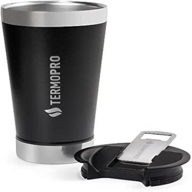 Imagem de Copo termico para cerveja com abridor, capacidade 500ml, e estiloso.