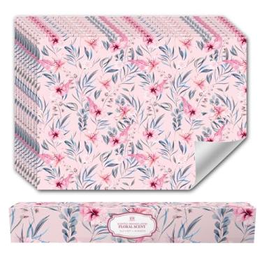 Imagem de Forros de gaveta perfumados florais para gavetas de cômoda (10 folhas grandes, 50 cm x 36,5 cm) - Forro de papel de gaveta não adesivo para cômoda de quarto e prateleiras de armário da Linda's