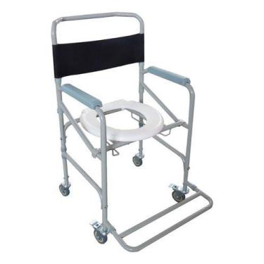 Imagem de Cadeira Higiênica Plus Aço 100 Kg Dobrável - Supermedy