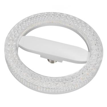 Imagem de Fabater Lâmpada Circular de Cristal Economizadora de Energia, 3 Cores, Temperatura, LED, Redonda, Substituição para Luminária de Teto para Ambientes Domésticos Aconchegantes, ABS