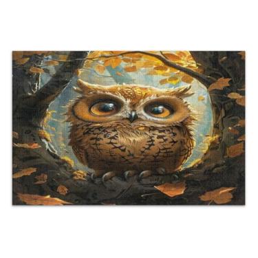 Imagem de Quebra-cabeças grandes de coruja para adultos com letras nas costas 1000 peças para adultos