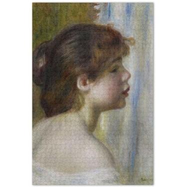 Imagem de Auguste Renoir Impressão Jovem 1000 Peças Quebra-cabeças Adultos Pintura de Arte Floral Quebra-Cabeças Difíceis Divertido Bobo, 75 x 40 cm