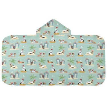 Imagem de Joisal Toalha de piscina para vários cães com capuz Toalhas de banho superdimensionadas macias e absorventes