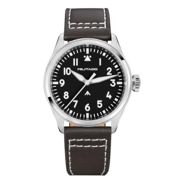 Imagem de TACTICAL FROG MILITADO ML21 Relógio de campo inspirado na aviação de 37 mm, movimento de quartzo VH31 Sweep/515, cristal de safira, BGW9 Lume, relógio casual masculino à prova d'água 100 m, Preto, 515