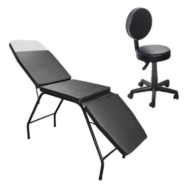 Imagem de Kit Profissional Clínica Estética: Maca 3 Posições + Mocho - For-ty St