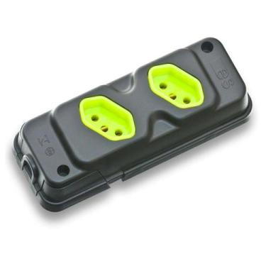 Imagem de Tomada Barra Dupla 10a/20a 2p+ fiolux, preto