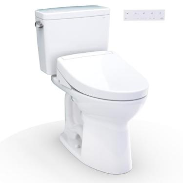 Imagem de TOTO® Drake® WASHLET®+ duas peças alongadas 1,28 GPF altura universal TORNADO FLUSH® vaso sanitário com assento de bidê S5, algodão branco - MW7763446CEFG#01