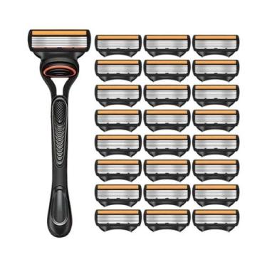 Imagem de Kit De Barbeador Manual Masculino De 6 Camadas, Aparelho De Barbear Se