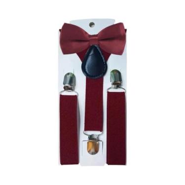 Imagem de Conjunto De Suspensórios Ajustáveis Com Gravata Borboleta Para Meninos