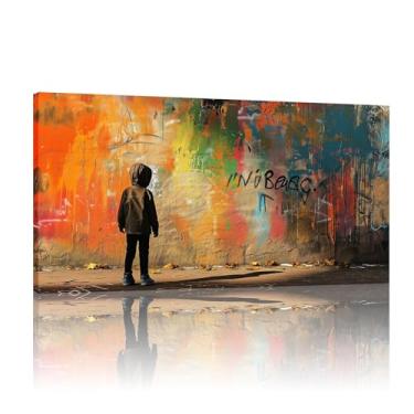 Imagem de Banksy Street Graffiti Wall Art, Banksy Graffiti Canvas, Banksy Graffiti Art Canvas, Graffiti Wall Art Prints, Banksy Mural - (50x100cm)50.8x101.6 cm sem moldura