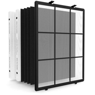 Imagem de SAKEGDY Filtro de substituição 115115 HEPA A compatível com Winix PlasmaWave C535 5300 5300-2 6300 6300-2 P300 AM90 9000 5000 5000B C909 A-Purifier, 1 pré-filtro lavável + 2 HEPA + 4 Filtro de carvão