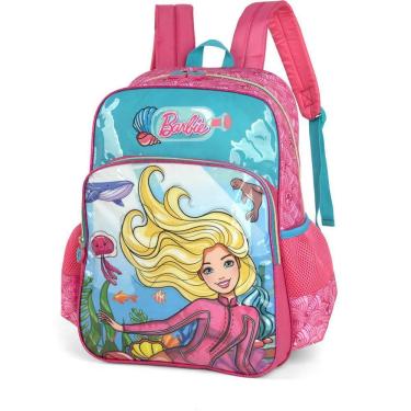 Imagem de Mochila Escolar Barbie Gd 2Bolsos Azul