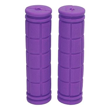 Imagem de HUIOP Punhos de Borracha para Guiador de Bicicleta, Design Ergonômico, Trava Unilateral, Mountain Road, Punhos Bicicleta Urbana, Mais Confortáveis, Evita Torções No Pulso, Alivia a (Roxo)