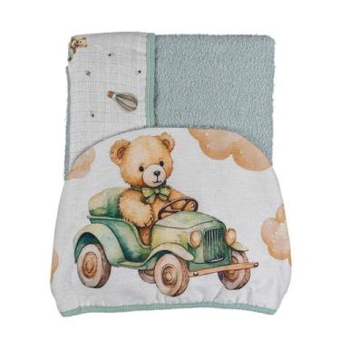 Imagem de Toalha de Banho para Bebê Felpa Soft Baby Joy Fábula, urso carro