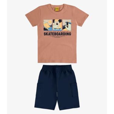 Imagem de Conjunto Infantil Machão com Bermuda Rovi Kids Marrom, 14, Marrom