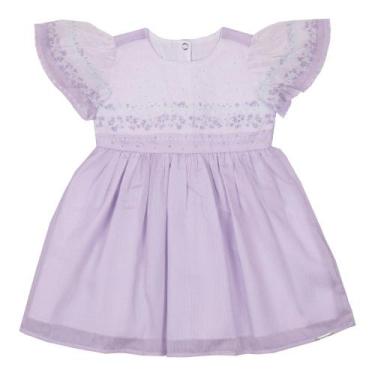 Imagem de Vestido Bebê Menina Luxo Estampado Festa Verão Paraiso 15498, Lavanda,