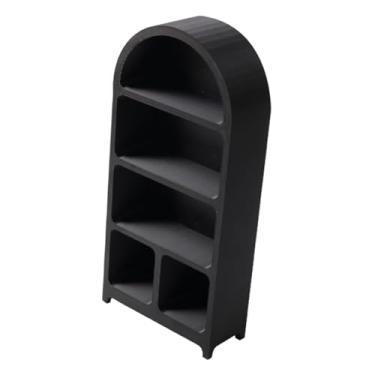 Imagem de Esquirla Armário em miniatura para casa de bonecas em escala 1:12, estante de livros, aparador artesanal, vitrine, armário para micro paisagem, Preto, com Os Pés