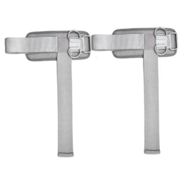 Imagem de Dynwave Conjunto de 2 faixas de pulso para levantamento de peso, portáteis, com argolas duplas em D, ideais para treinamento de força e musculação na, Cinza