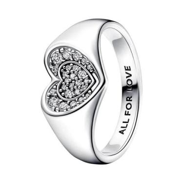 Imagem de Anel De Pedra Coração Luminosa Vermelha Em Forma De Floco De Neve Com 