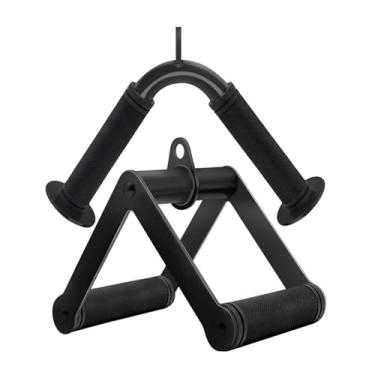 Imagem de Baoblaze Barra V com puxador duplo em D para remada, acessório para puxada de tríceps para os cotovelos e costas.