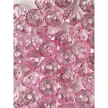 Imagem de Rondela Cristal Acrílico/ Rosa Transparente 8mm aprox.200 peças 50g - 