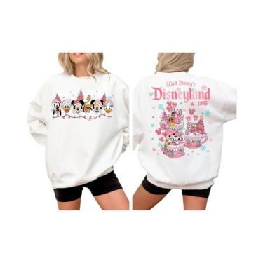 Imagem de Camiseta De Natal Disney Mickey E Amigos Rosa, Camiseta De Dois Lados 