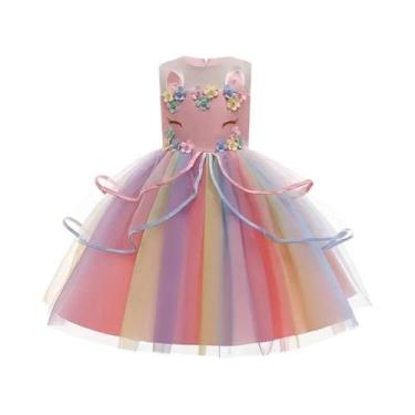 Imagem de Vestido Tutu De Princesa Arco-Íris Pastel Para Meninas Bebês Fantasia 
