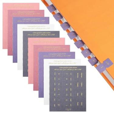 Imagem de 10 folhas de abas mensais, guias autoadesivas para o mês, agenda colorida, guia de índice mensal, separador de mês, calendário para agendas, agendas, agendas de diário de estudo