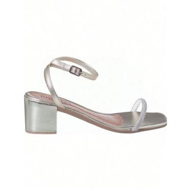 Imagem de Sandália Salto Alto Feminina Com Tira Fivela Salto Grosso Confortável 