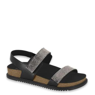 Imagem de Sandália Feminina Flatform Brilho tiras autocolantes Moleca 8523.104, 