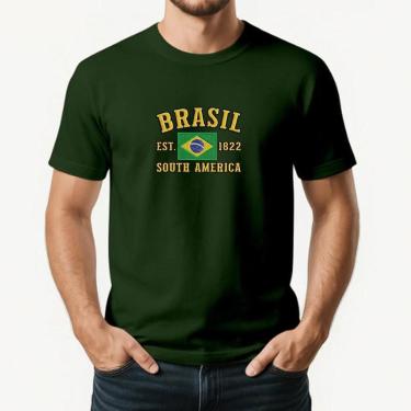 Imagem de Camiseta Masculina BRASIL Exclusiva Algodão Premium-Masculino