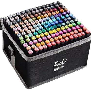 Imagem de Estojo Caneta Marcador Touch para Colorir Desenho Boobie Goods Profissional, Ponta Dupla, Codificados por Cores, Caixa de Bônus marcadores artisticos, Canetinha Coloridas para Boobie Goods. (168)