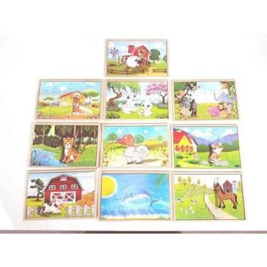 Imagem de Brinquedos Educativos - Quebra Cabeça de Animais 10 Peças