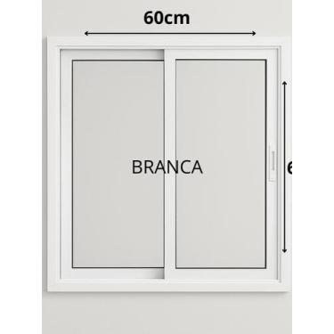 Imagem de Janela, vitro, basculante BRANCA 60X60 2 FOLHAS REFORÇADA - Alumínio N