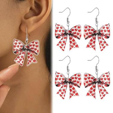 Imagem de Brincos de acrílico com laço pendentes de dia dos namorados, presentes adoráveis para mulheres, esposa, moda, joias engraçadas, festa de casamento, one size, Acrílico, Sem pedra preciosa