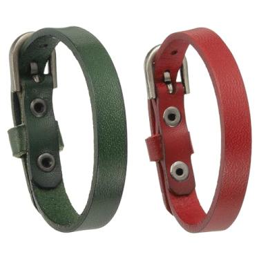 Imagem de PATIKIL Pulseira de cinto de couro, pulseira masculina com fivela fina para decoração de pulseira de couro vintage, One Size, Couro, Sem Pedra Preciosa