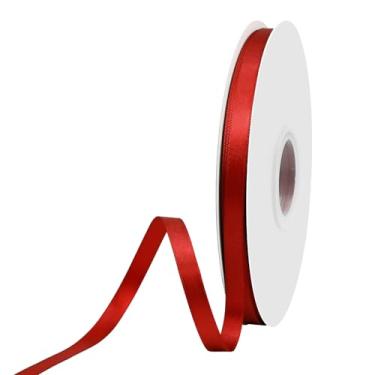 Imagem de Ribtcute Fita de cetim vermelha 9,5 cm x 50 metros fita de cetim de seda dupla face para embrulho de buquê de flores, coroas de flores, kit de cerimônia de casamento para decoração
