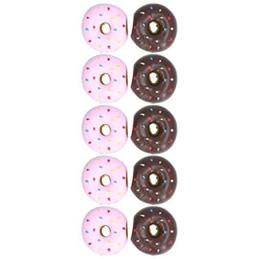 Imagem de SIWOTED 10 peças de brinquedo para cachorro, brinquedo estridente de látex macio, rosquinha para mastigar, para buscar, brincar, mastigar, jogo interativo