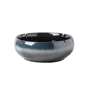 Imagem de Cinzeiros de cigarros cinza brilhante azul gradiente grande à prova de vento adequado para decoração de mesa de escritório e como um cinzeiro decorativo ao ar livre (médio)