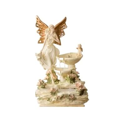 Imagem de Decoração criativa moderna de fonte de água, decoração de piso grande no pátio da sala de estar, umidificador de armário de TV, fontes de chão