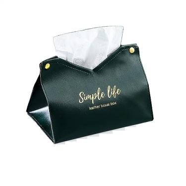 Imagem de Capa para caixa de lenços de papel, dispensador de lenços de mesa, porta-guardanapos, caixa de papel higiênico, caixa de armazenamento de papel para quarto, caixa de armazenamento de papel (verde)
