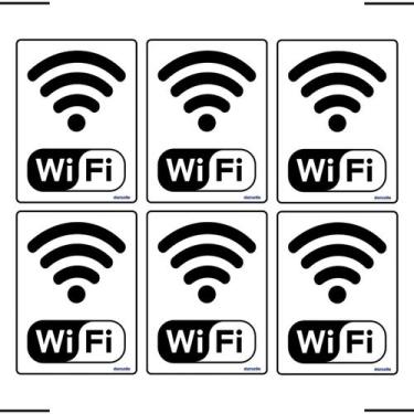 Imagem de Combo 6 Placas De Sinalização Wi-fi 15x20 Ekomunike - S-235/1 F9e