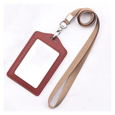 Imagem de Porta-crachás Porta-crachás Suporte vertical para cartão de identificação com 1 janela transparente para identificação com cordão de pescoço destacável Conjunto de porta-cartões de identificação