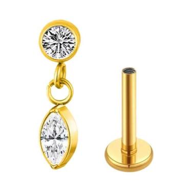 Imagem de Brinco De Titânio Com Pingente De Espada De Zircônia, Brinco De Crista