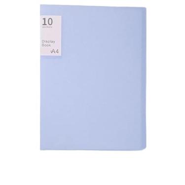 Imagem de Pasta Catálogo A4 com 60 Envelopes de Plástico Armazenamento de Documentos(Azul,20 folhas)