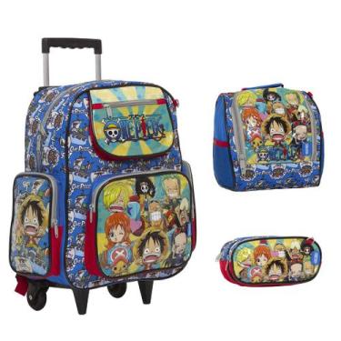 Imagem de Kit Mochila Infantil One Piece Carrinho Lancheira Térmica - TOYS 2U