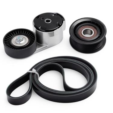 Imagem de Kit de acionamento de correia serpentina de 3 peças com tensor de correia e polia intermediária apto para Dodge Durango 2011-2012, [V6 3,6L], conjunto tensor de correia de transmissão OE 39282