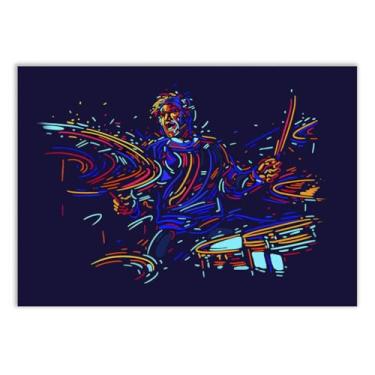 Imagem de Placa Decorativa Bateria Baterista Ilustração Decoração Poster Quarto Sala