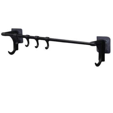 Imagem de Suporte Toalha Banheiro Sem Furo Colante Porta Utensílios Multiuso Organizador (Preto)